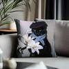 Trending BBlack Catead Cushion Cover Antidustmite Pillowcase Invisible Zipper Silky Short Plush Sofa Cushion Cover