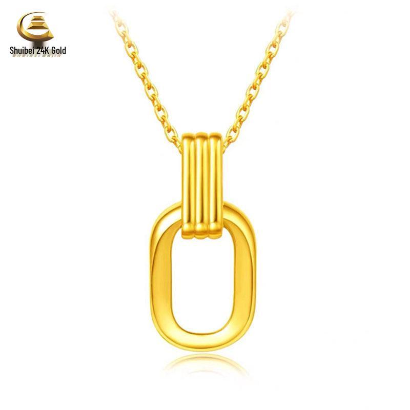Pure Gold Slim Waist Abacus Pendant Necklace - Promotional Gift Style