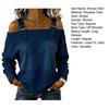 Damen Shirt Verstellbare Träger Schulterfrei Langarm Pullover Tops Uni