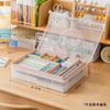 Large Capacity Double-layer Transparent Marker Pen Storage Box, High-value Desktop Double-layer Storage Pen Holder