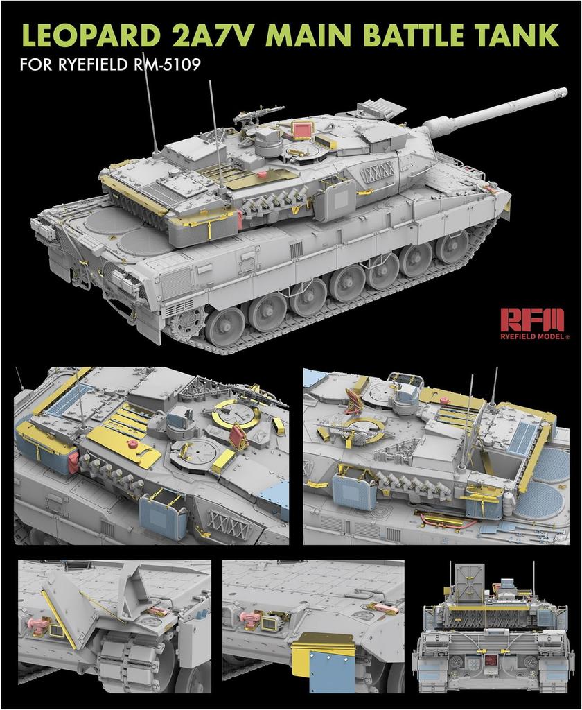 Ryfield Models 1/35 Leopard II A7V Upgrade Parts Set (for Ryfield Models RFM5109) Plastic Model Parts RFM2069