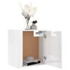 Table de chevet murale - Maison Exclusive - Blanc brillant - Bois d'ingénierie - 50 x 30 x 47 cm