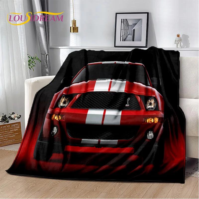 Classics 3D F-Ford GTR Mustang Car Soft Blankets,Keep Warm Throw Blanket Comfortable Blanket for Picnic Beds Sofa Home Bedroom