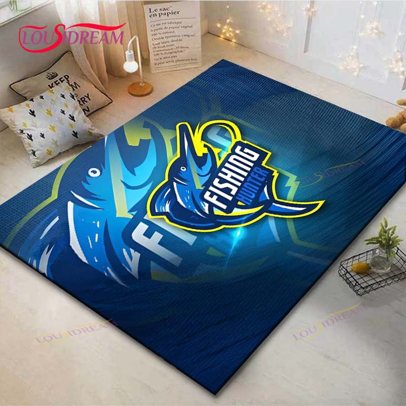 Marine Fish, Sea Turtles, Jellyfish Printed Carpet Outdoor Area Rug Non -slip Carpet Bedroom Decor Carpet for Living Room Gift