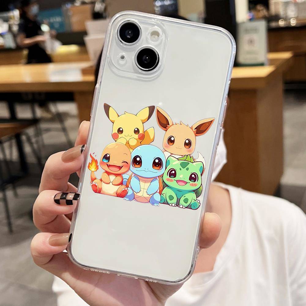 E-53 Pikachu and Eevee Case for Samsung A04S A05 A14 A06 A51 A15 A16 A12 S20 S21 S24 Ultra A55 A54 OPPO Reno 8 5 A22 A23 A25 A35 A34 A52 A11