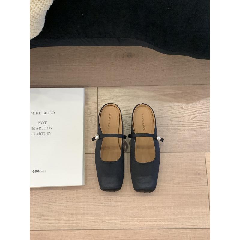 

Новые балетные туфли 2025 весна новый китайский стиль нежный жемчужный мешок тапочки 35