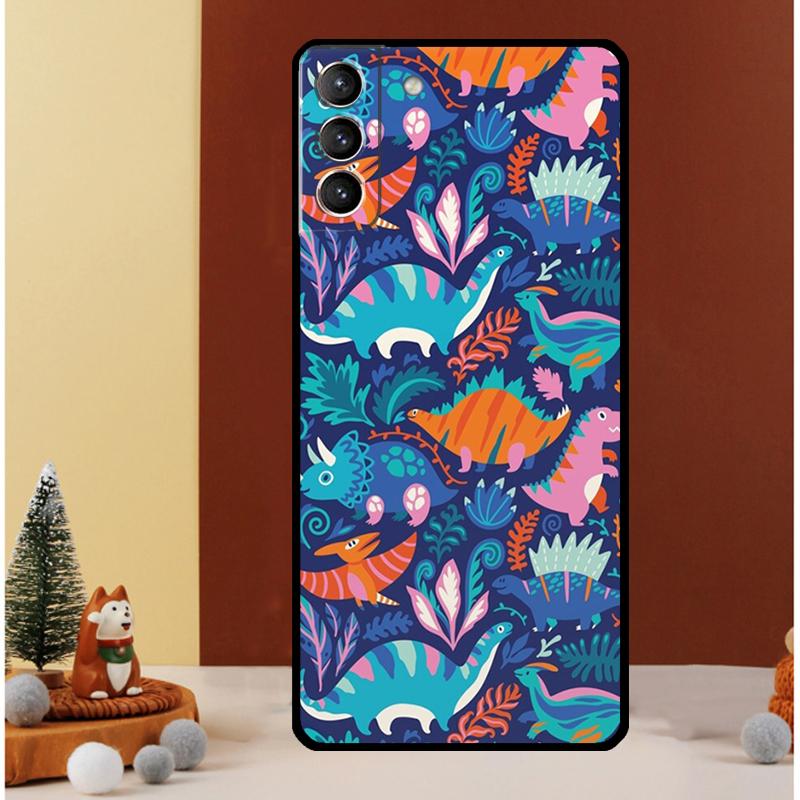 Cute Dino Dinosaur Case For Samsung Galaxy S25 S26 Ultra S20 S21 S22 S23 S24 Ultra S10 Plus S25 FE Cover Funda