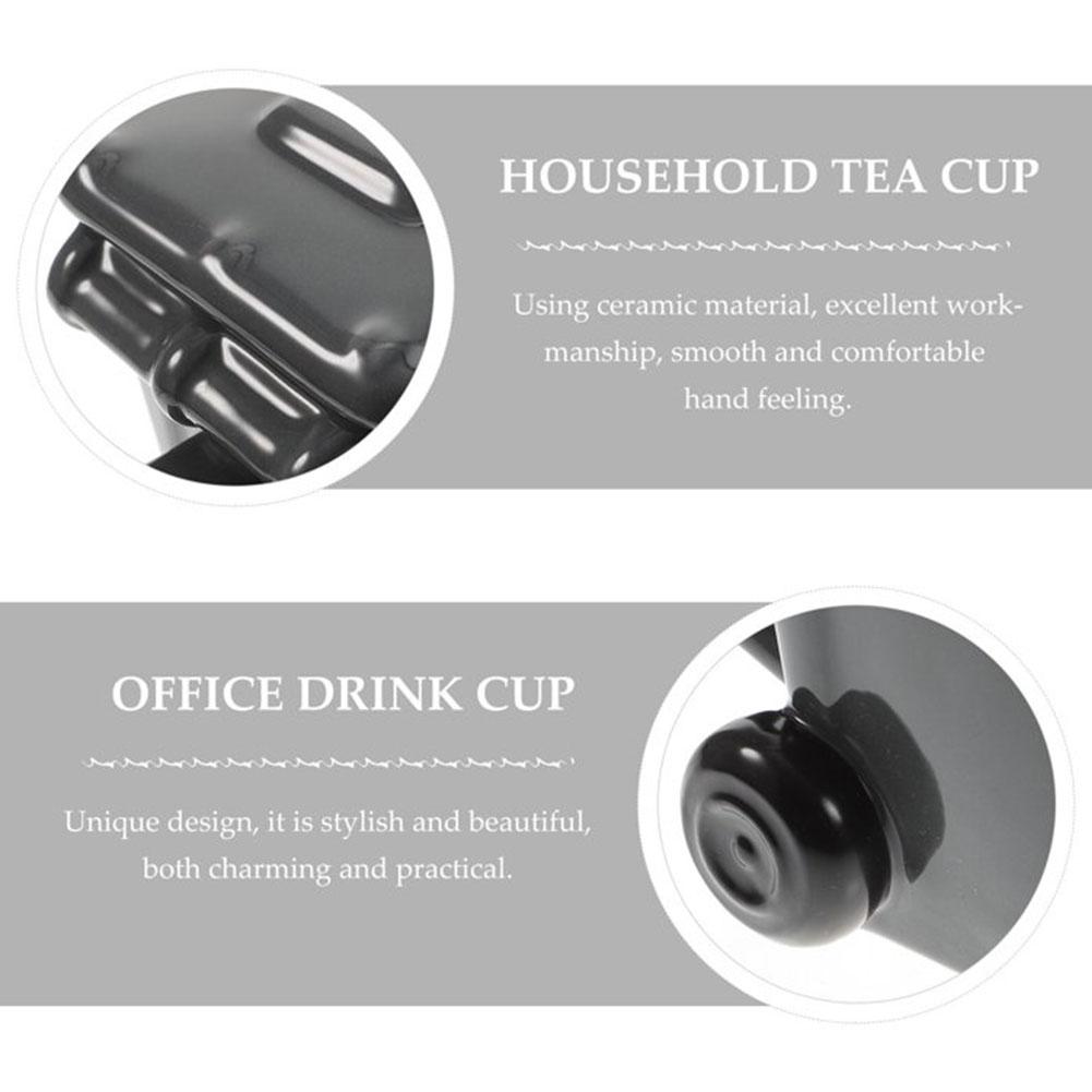 Ceramic Trash Can Shaped Mug with Lid Recycling Bin Coffee Cup Ceramic Funny Mug Gift for Friends