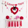 Doorway Valentine's Banner Day Heart Garland Door Festive Party Decor for Indoor Outdoor Wreath Wall Window Plastic Decoration Romantic Celebration