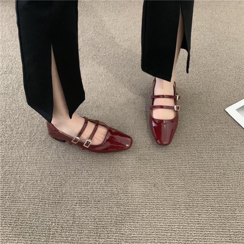 2025 Spring and Autumn New Design Sense French Retro Mary Jane Flats Single Shoes One Word with Buckle Women's Shoes
