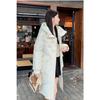 Thickened Korean Bread Coat with Pockets; Fashionable Green Feather Cotton Coat with Hood and Long Design for Winter