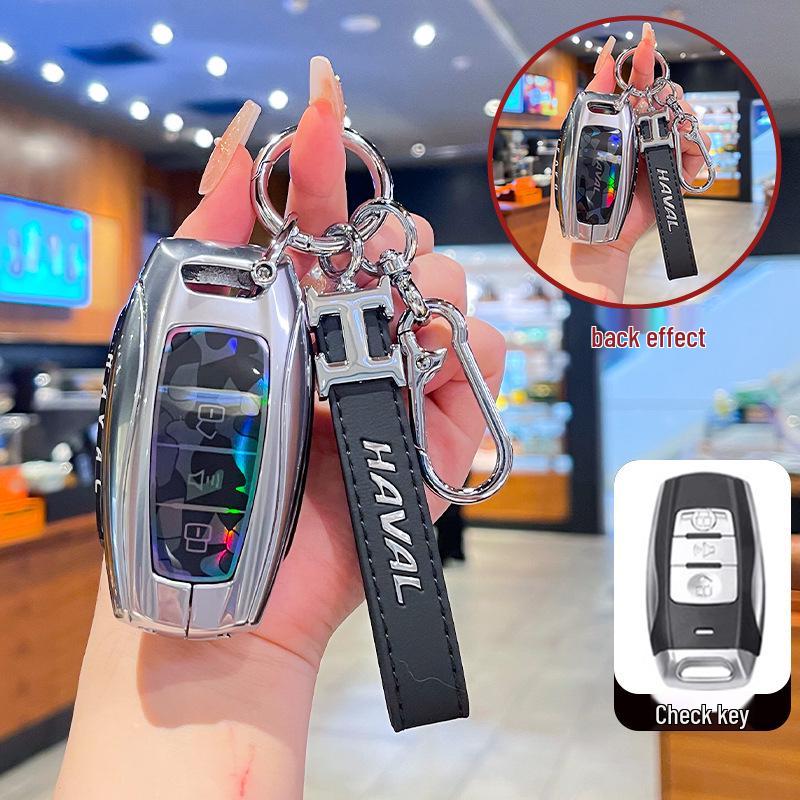 Compatible Metal Buckle Key Cover for Great Wall Haval: H2S, M6, F5, F7X, Big Dog, Divine Beast, Fierce Dragon, Dragon Max, Owl