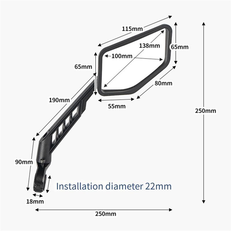 AEB0-Bike Wide Range Backsight Reflector Adjustable Bike Mirror Bicycle Handlebar Rear View Mirror
