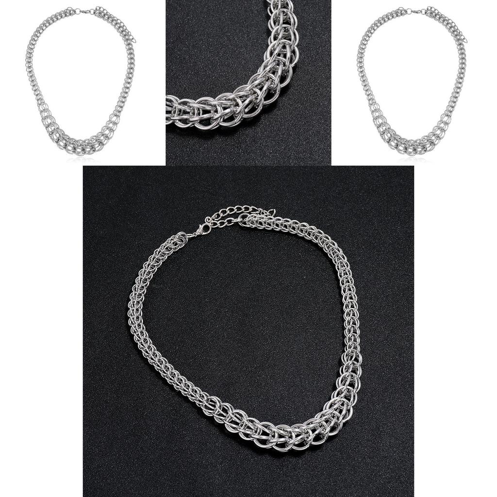 Summer Retro Steel Snake Chain Necklace With Multilayer Design For Artistic Fashion Enthusiasts