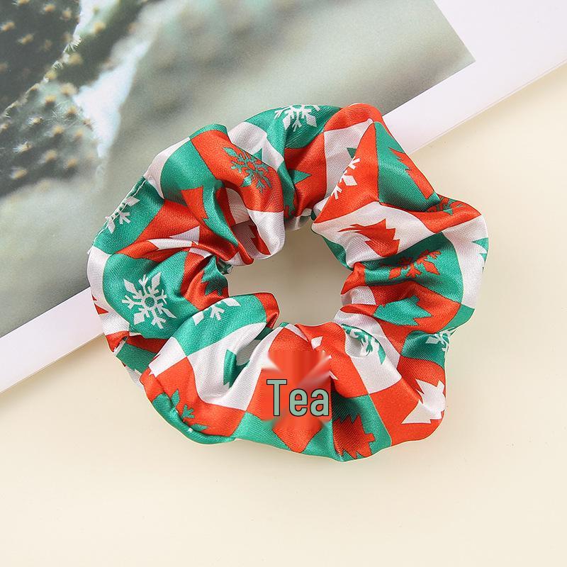 Satin Minimalistische Halloween & Weihnachten Scrunchie Haaraccessoires