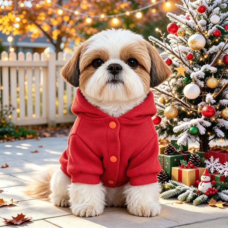 PETCIRCLE Dog Christmas Sweatshirt Small Puppy Warm Festive Costume