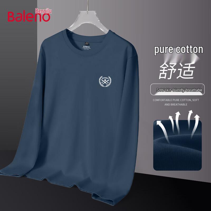 Baleno Men's Cotton Long Sleeve Crew Neck T-Shirt