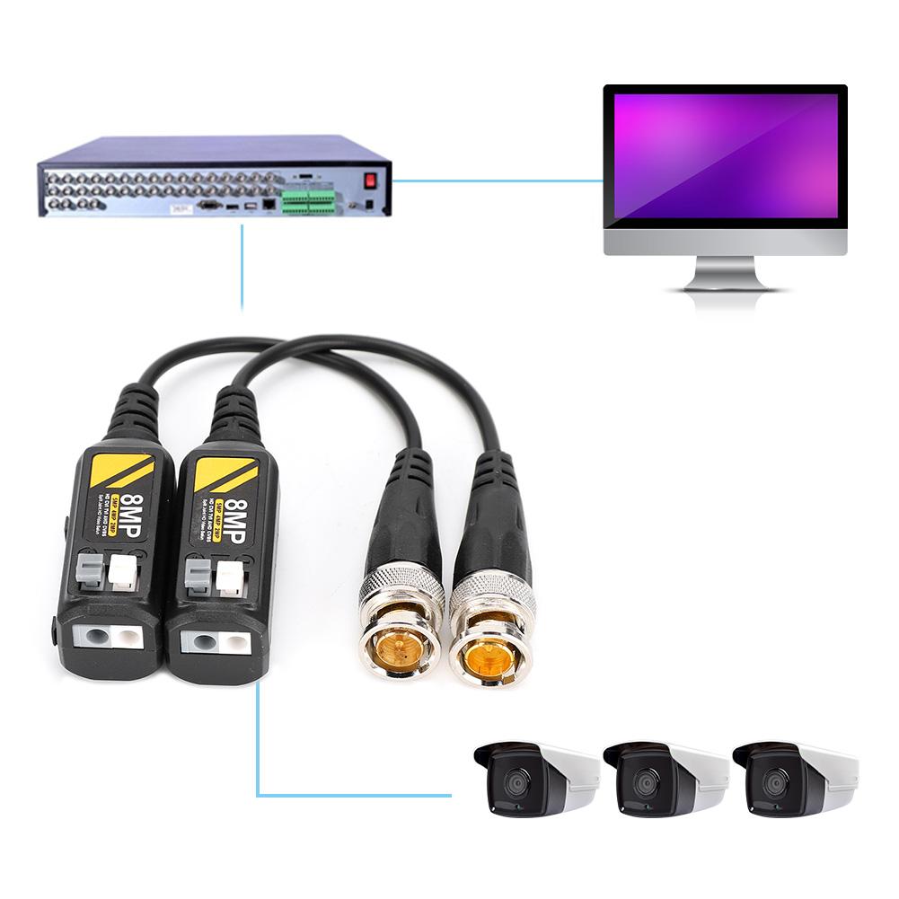 2 Pair Male Twisted Pair Transmitter Cable 8MP HD CVI  AHD  TVI  CVBS BNC