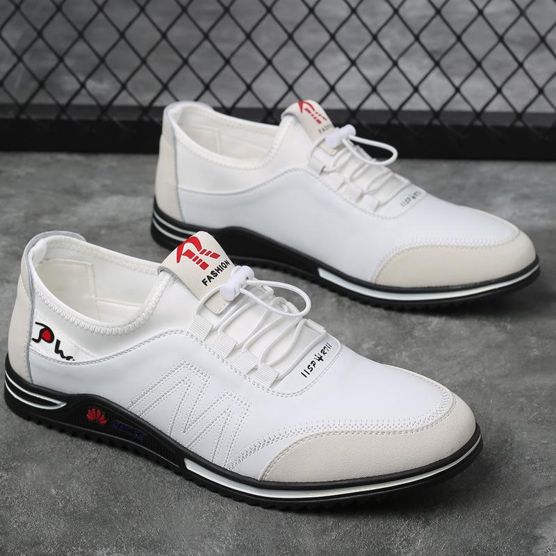 2025 new men's casual leather shoes men's shoes light and breathable trend Korean version trendy shoes board shoes