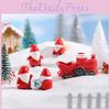 Cute Cartoon Resin Christmas Figurine For Miniature Scenes With Santa And Snow