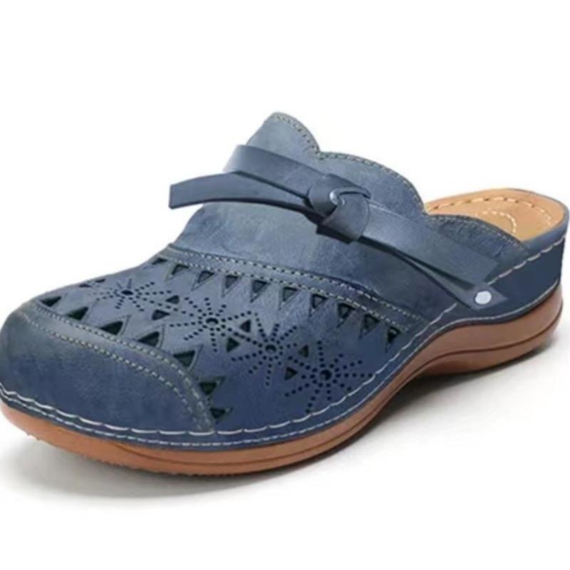 Sommer Damen Sandalen Keilabsatz Schuhe Frau Geschlossene Zehe Ausgehöhlt Sandales femmes Keilabsatz Weibliche Pantoletten Slip On Slide Sandalen WSH4064