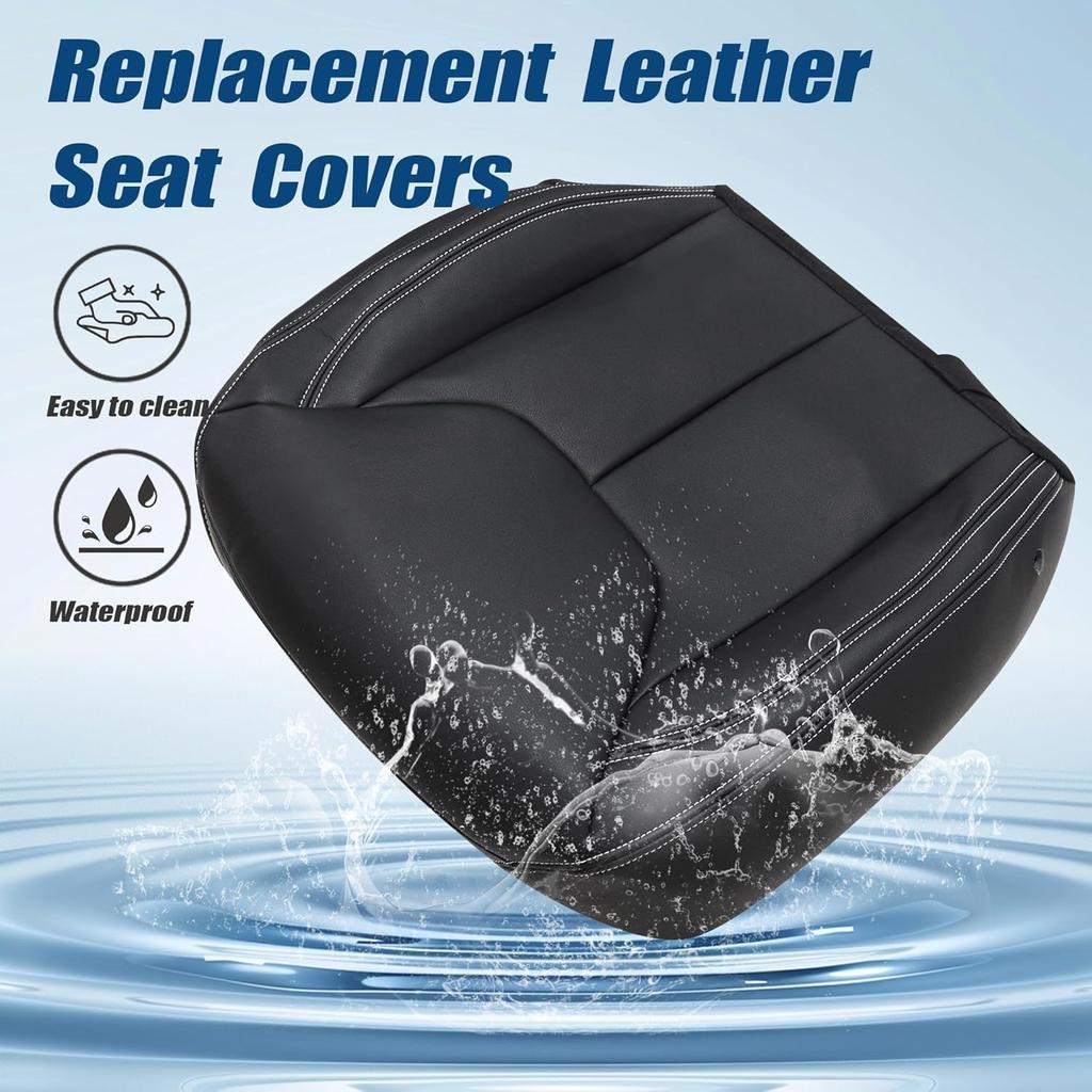 GXARTS #X9 Black Front Driver Side Bottom Seat Cover Replacement Leather Compatible with Jeep Wrangler 2013 2014 2015 2016 2017