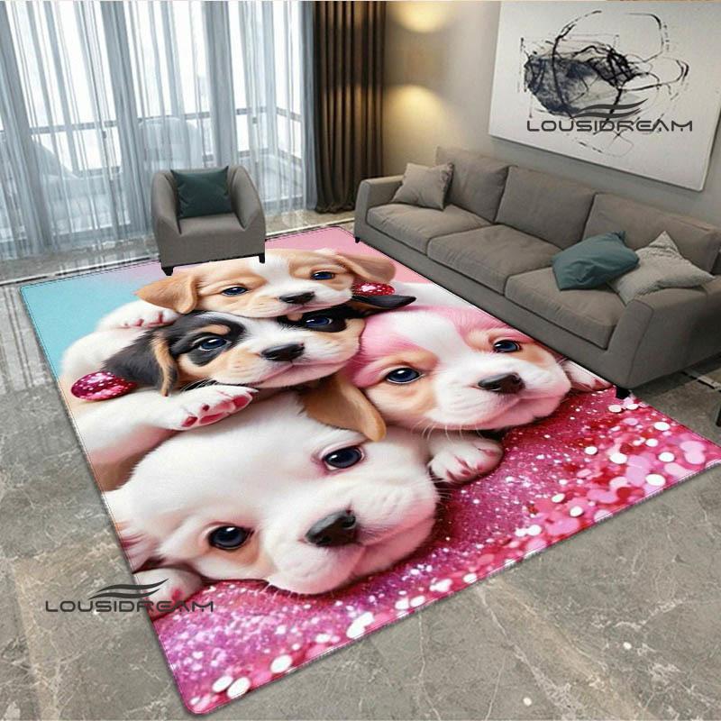 3D Süßer Hund Aufdruck Teppich Küchenmatten Rutschfester Teppich Außen Teppiche Läufer Schlafzimmer Dekoration Rosa Zimmer Dekoration Geburtstagsgeschenk