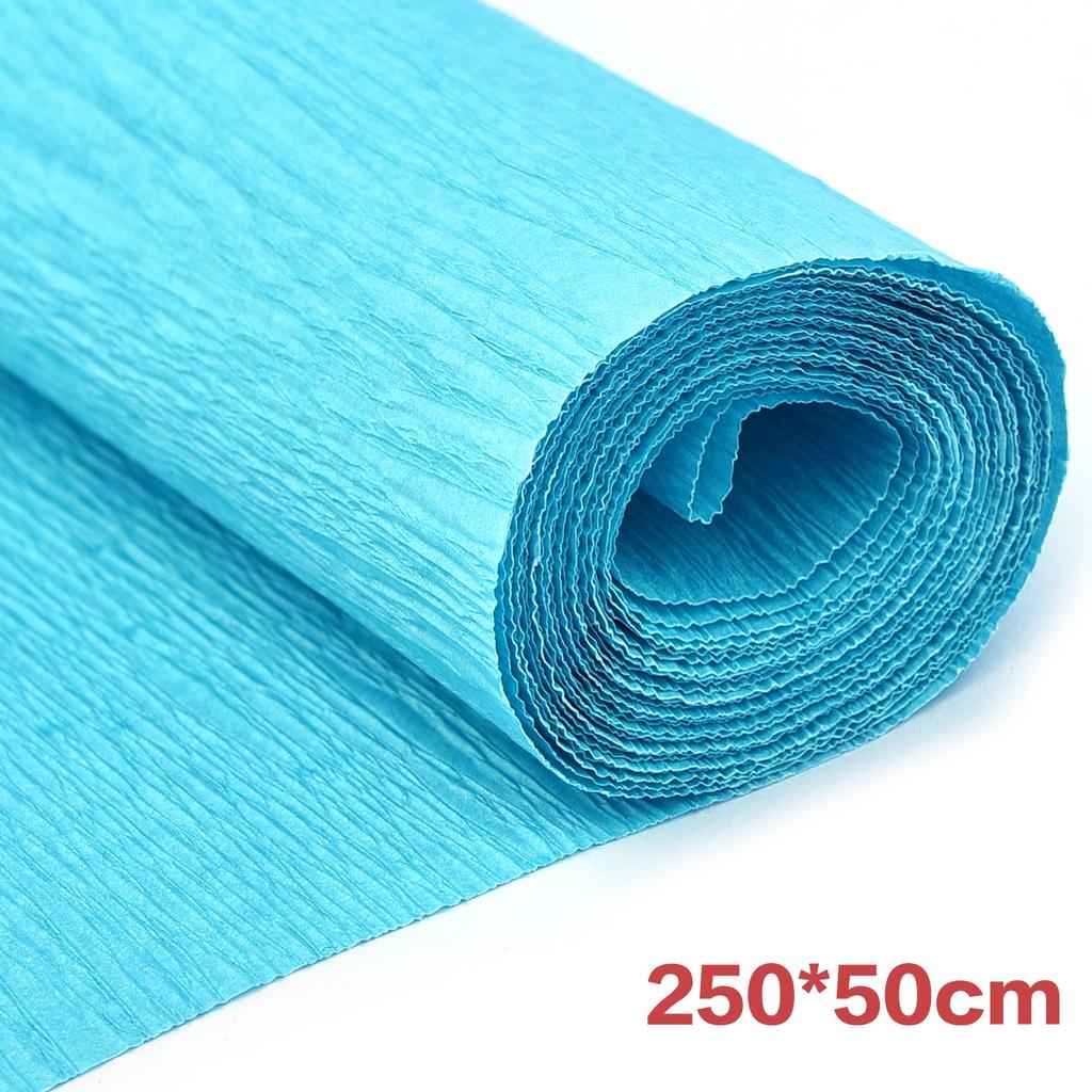 17 Colors 250x50cm Colored Crepe Paper Roll Origami Crinkled Crepe Paper Craft DIY Flowers Decoration Gift Wrapping Paper Craft