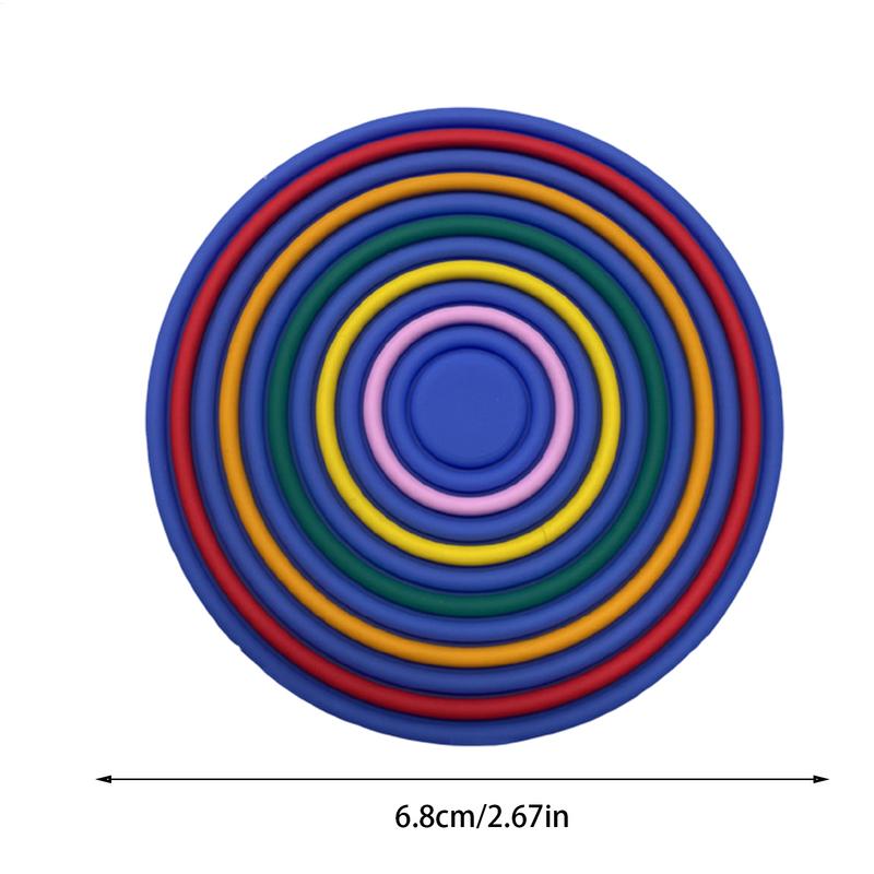 Non-Slip Car Coasters Rainbow Car Drink Coaster Auto Cup Holder Insert Cupholder Coaster Water Bottle Holder Pad Car Accessories