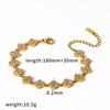 Colorful Flower Zircon Inlaid Bangle 316L Stainless Steel Gold Plated Adjustable Bracelet Minimalist Charm Jewelry Gift