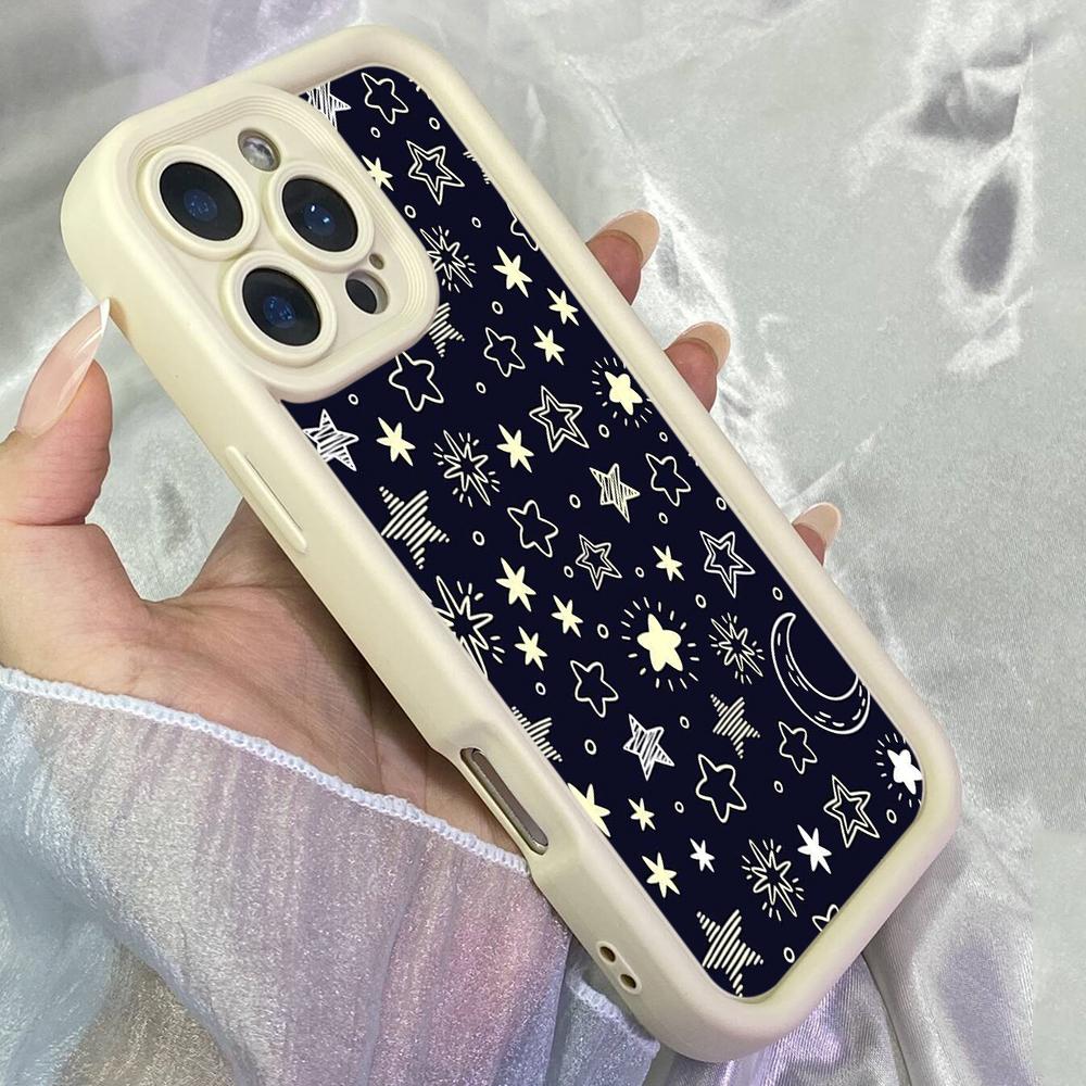 

JT512 Star Starry Sky Moon Bright for iPhone 17 16 15 14 Pro Max Samsung S26 S25 Ultra A17 A07 A56 A16 A15 A14 A13 Xiaomi 15T Redmi 15c 14C Soft Case Samsung S24 Ultra 5G слонова кістка