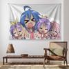Tapestry Anime Giapponese Lucky Star Q, Morbido Adorabile Arte da Parete per Camera da Letto Soggiorno Decorazioni per Dormitorio