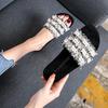 Pearl Slippers Women's Wear 2025 New Summer Fashion Versatile Internet Celebrity Extra Large Size 41-43 Fat Wide Sandals