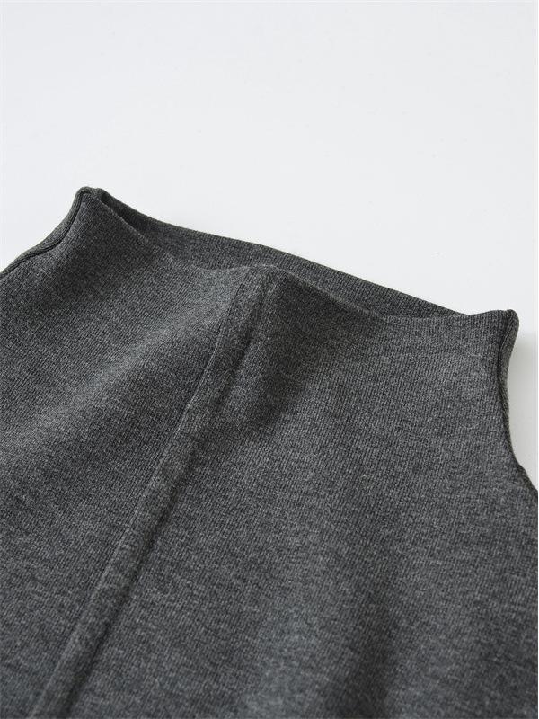 Elegant High-Neck Long-Sleeve Dress for Women, Autumn/Winter, Waist-Cinching, Hip-Hugging with Twisted Design