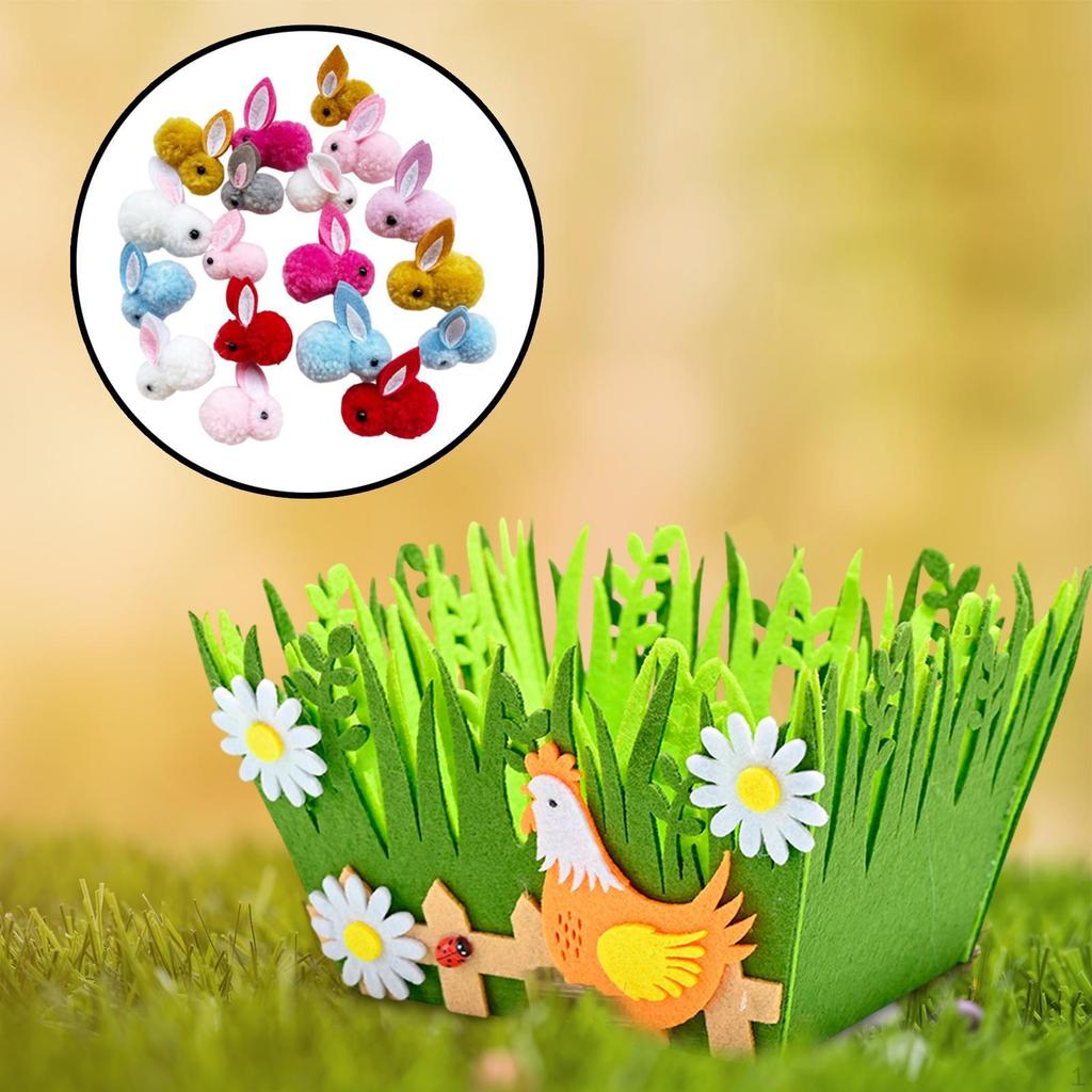 Prefilled Easter Basket Fillers Gift Doll Organizer Stuffed Animals Rabbits Bulk for Carnival