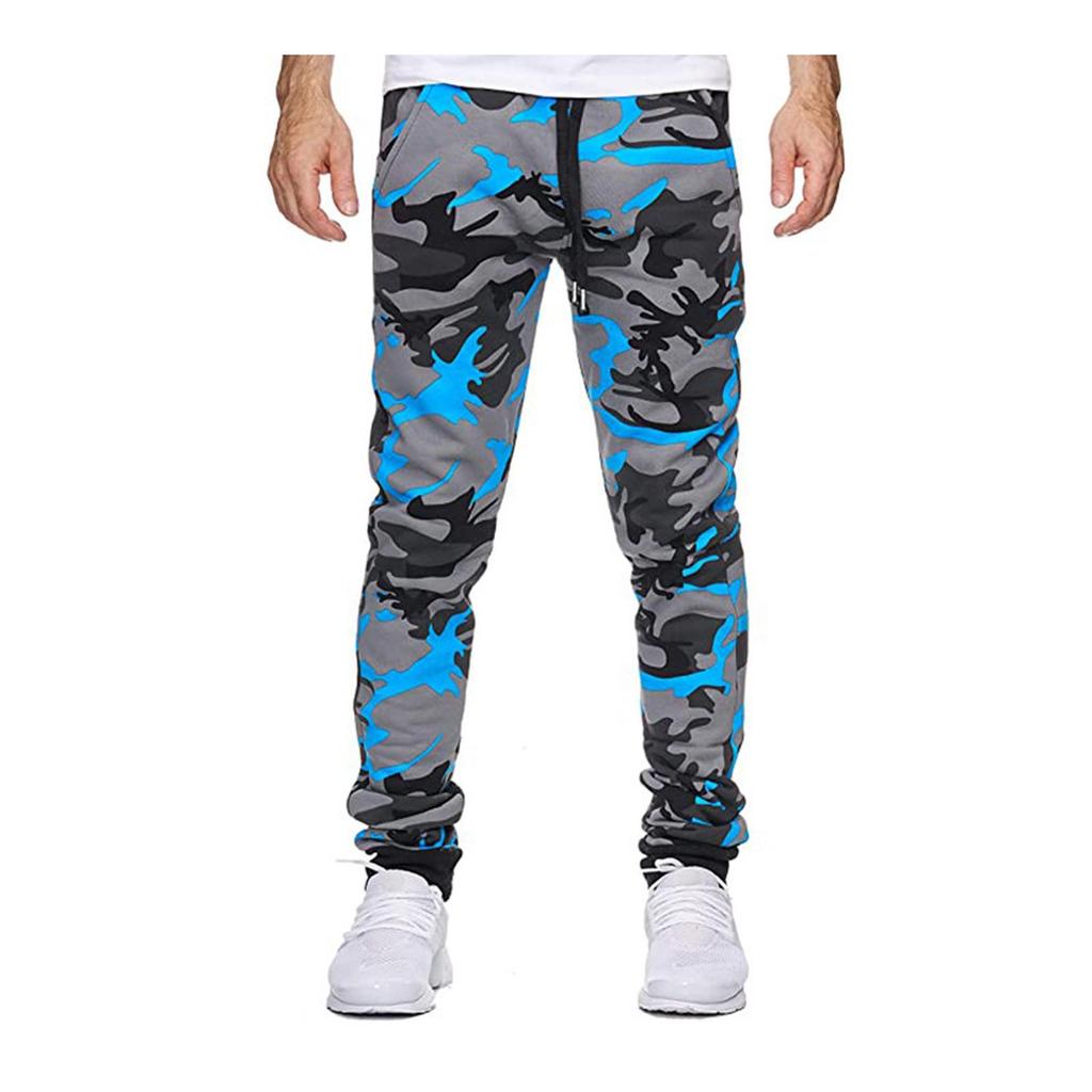 Pantaloni sportivi larghi con coulisse, pantaloni sportivi mimetici da uomo alla moda