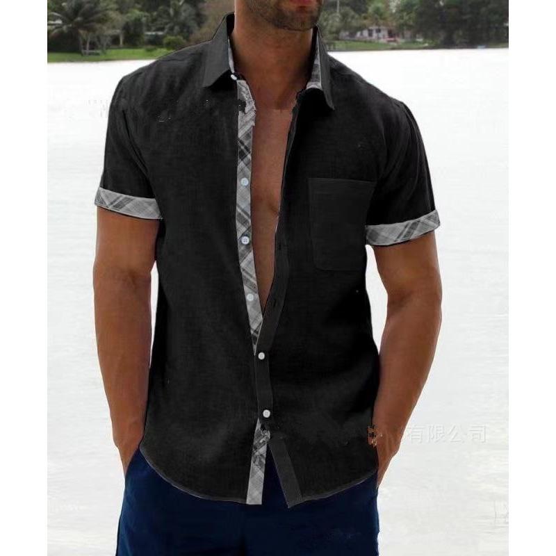 Camisa de manga corta holgada con botones en la parte delantera para hombre, camisa informal de verano con botones para la playa