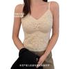 #Early autumn new pure lace V-neck thermal vest slim and thin women's one-piece with chest pad