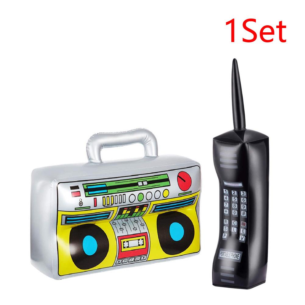 PVC Inflatable Radio Boombox Mobile Phone 80s 90s Retro Hip Hop Themed Party Decoration Props