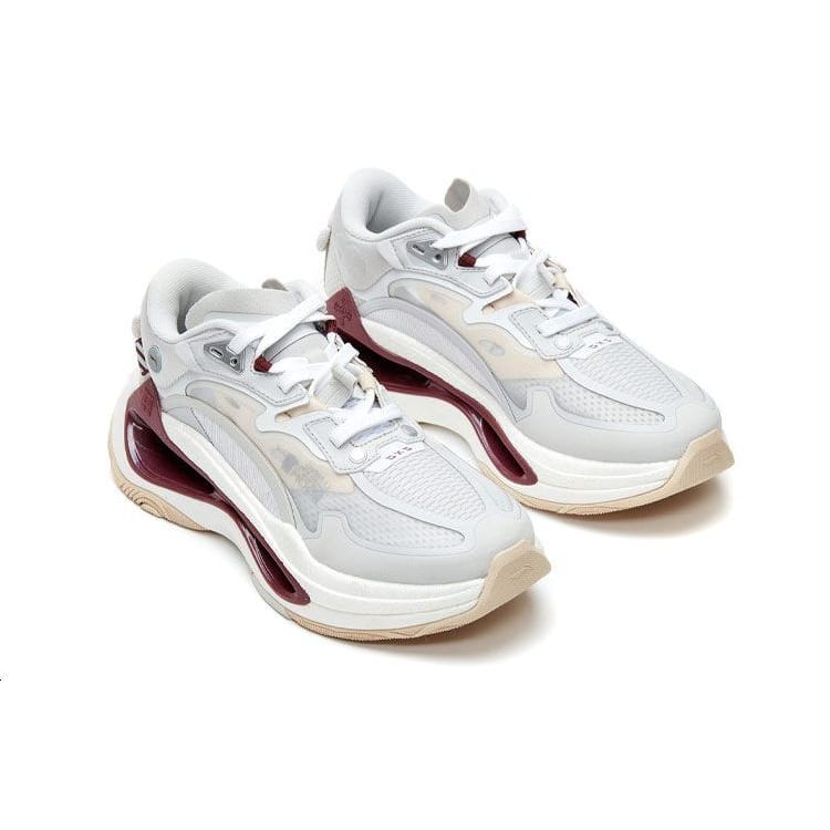 Li Ning Running Shoes Women's Low Top White/Gray/Red AGLR084-9