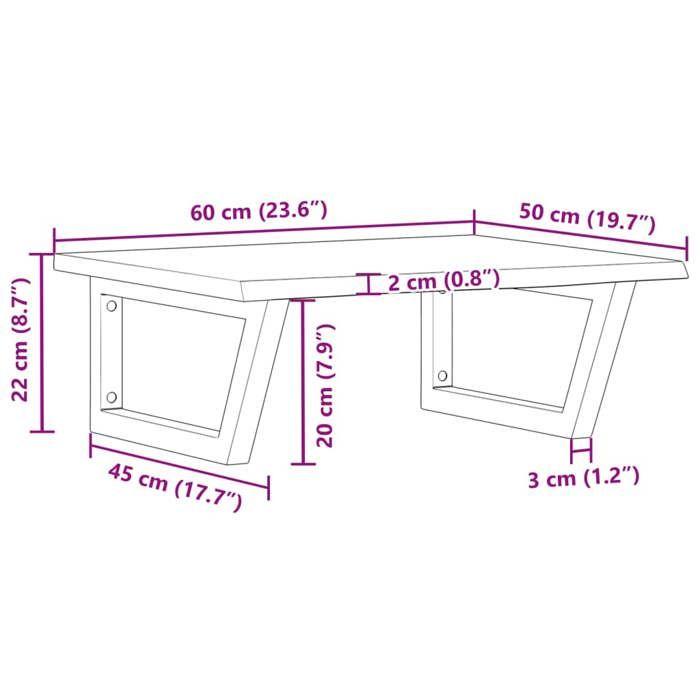 VidaXL Wall-mounted Vanity Shelf Steel and Solid Oak Wood 3302595