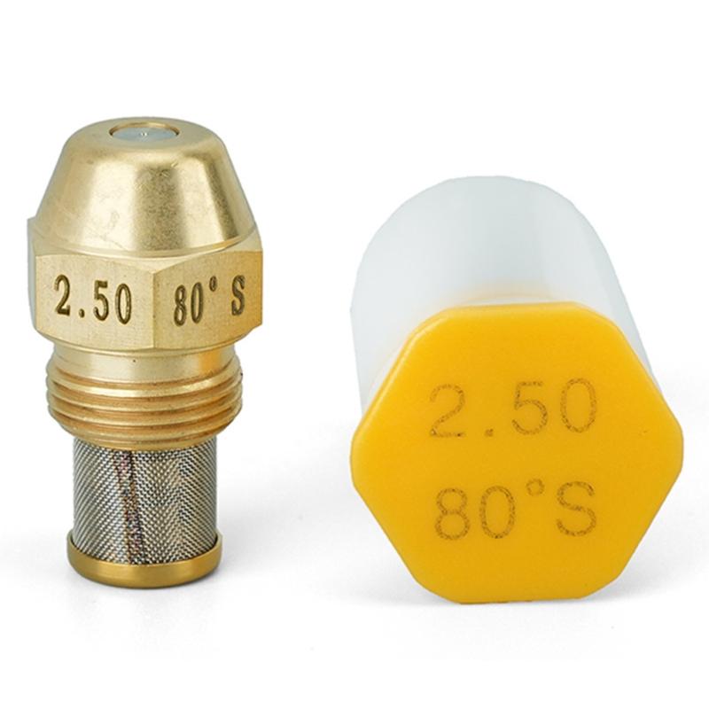 80 Degree Copper Fuels Burners Nozzle With Build In Stainless Steel Filter For Industrial Boilers And Heating Equipment