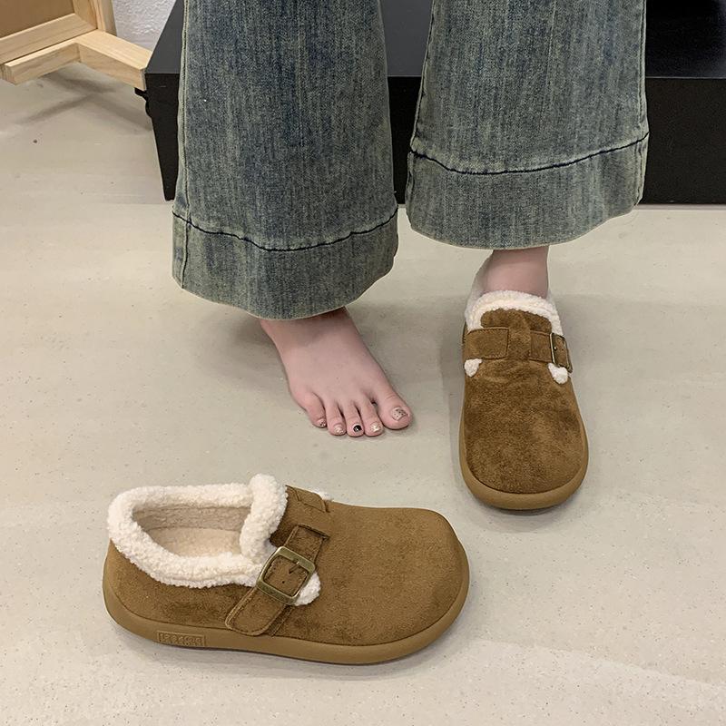 Women's Plus Size Soft-Sole Height-Enhancing Warm Winter Fur-Lined Ski Boots with Plush Lining Short Boots for Outdoor Sports and Cotton Boots