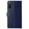 For Sony Xperia 10 VI Case with Wrist Strap Y Shaped Lines Imprint Leather Phone Cover