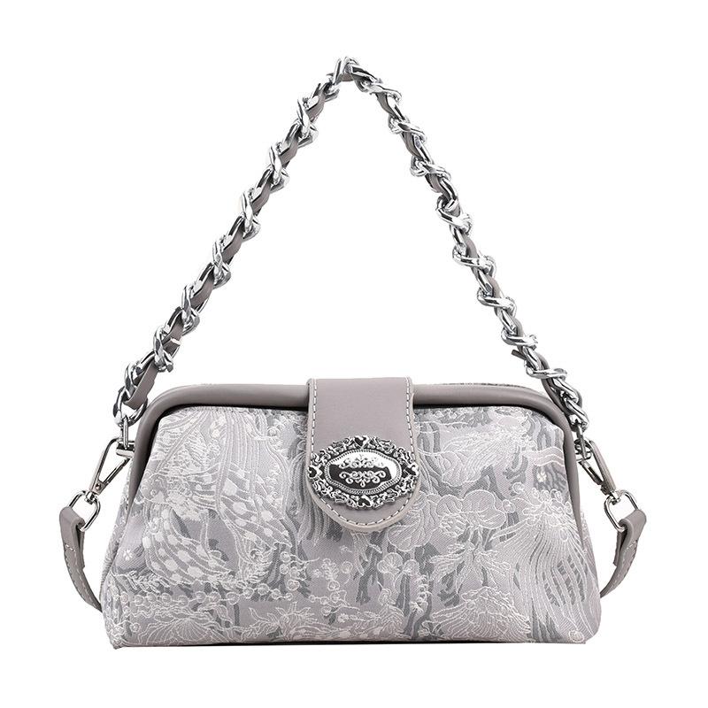 

Премиальная маленькая сумка женская сумка новая летняя универсальная сумка-мессенджер цепочка портативная сумка-подушка серый