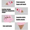 Indoor Play Pink & Blue Ice Cream Dual Color Food Shape Squeaky Pet Realistic Look Soft Food Shaped For Dog