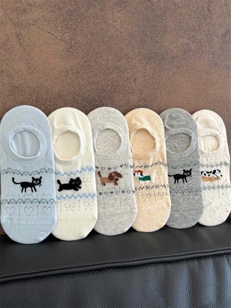 Cartoon · Elements, Love Bows, Low-Top, Invisible, Cute, Cute, Cats, Puppies, Cartoon Boats One size