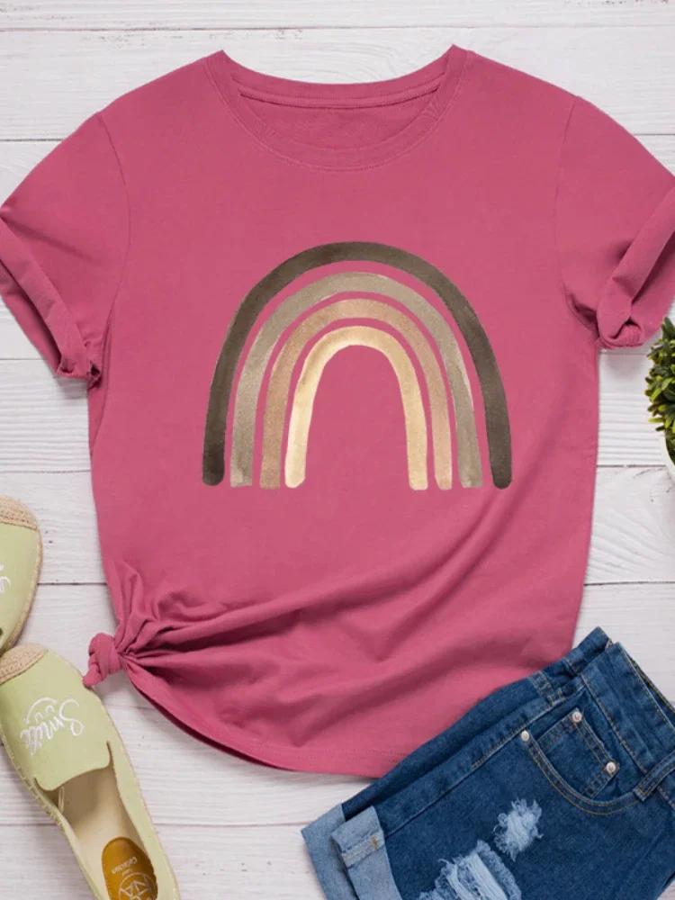 Rainbow Bridge Print Women T Shirt Short Sleeve O Neck Loose Women Tshirt Ladies Tee Shirt Tops Clothes Camisetas Mujer