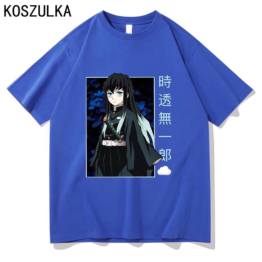 Demon Slayer Muichiro Tokito T-shirt Cotton Tee Shirt Summer T Shirts Kokushibo Clothes Sudaderas Unisex/women Hip Hop Sweatshirts Unisex