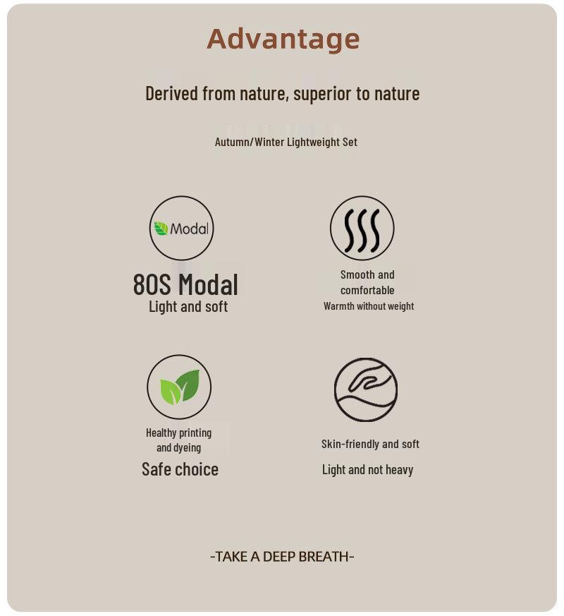 Men's 80s Modal Seamless Thermal Underwear Set: Light, Warm Base Layer for Autumn/Winter